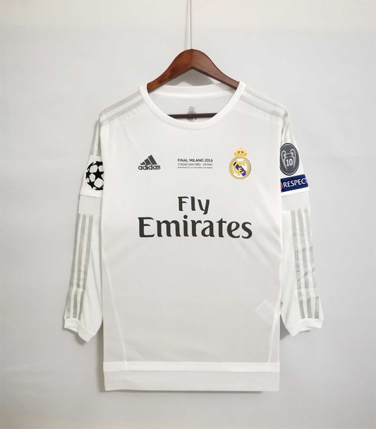 Real Madrid 2015/16 Home Long Sleeve Ronaldo Champions League Finals